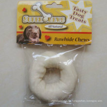 Hundeprodukte 4 &quot;-5&quot; White Puffy Donut Dog Chew